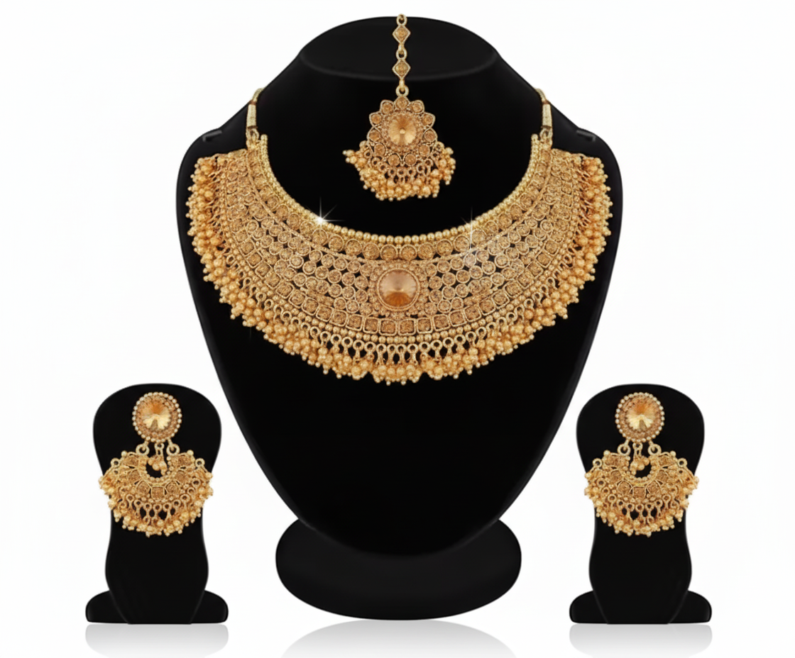 ✨ Royal Heritage Gold Plated Bridal Jewelry Set ✨