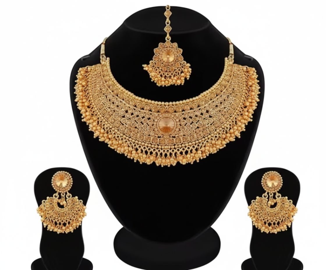 ✨ Royal Heritage Gold Plated Bridal Jewelry Set ✨